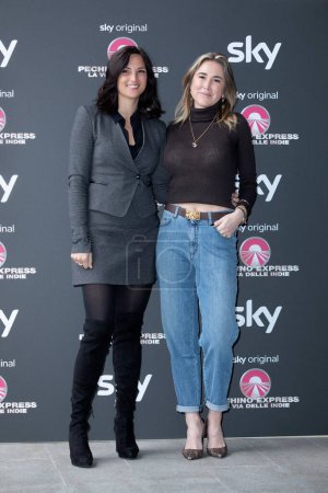 Photo for MILAN, ITALY - MARCH 06: Alessandra Demichelis and Lara Picardi attend the photo-call for "Pechino Express La via delle Indie" Sky Original on March 06, 2023 in Milan, Italy. - Royalty Free Image