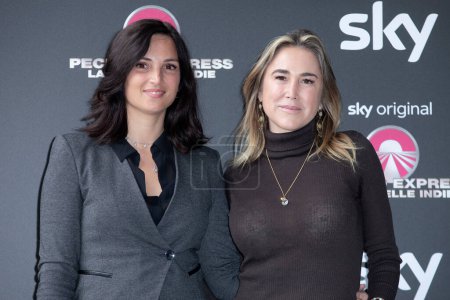 Photo for MILAN, ITALY - MARCH 06: Alessandra Demichelis and Lara Picardi attend the photo-call for "Pechino Express La via delle Indie" Sky Original on March 06, 2023 in Milan, Italy. - Royalty Free Image