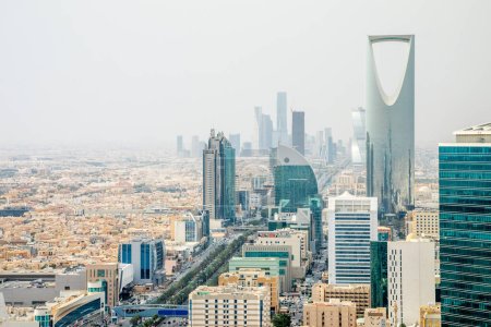 Téléchargez les photos : Panorama aérien du centre-ville de Riyad, Al Riyad, Arabie saoudite - en image libre de droit