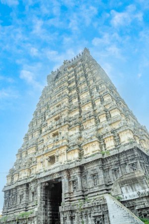Photo for Tower of Ekambaranathar Temple, Kanchipuram, Tondaimandalam region, Tamil Nadu, South India - Royalty Free Image