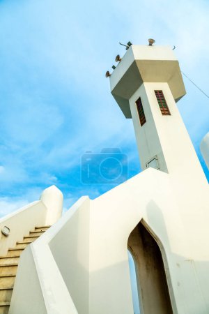 Photo for White Salem Bin Laden Mosque minaret, Al Khobar, Saudi Arabia - Royalty Free Image