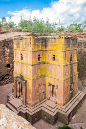 Monolithische kreuzförmige Kirche von Saint George, Lalibela, Amhara-Region, Äthiopien.