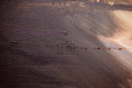 Photo for Monochrome linen texture. Strokes of oil paint on a textured canvas. The concept of the modern school of art. Fragment of creative work. Colors of 2023. - Royalty Free Image