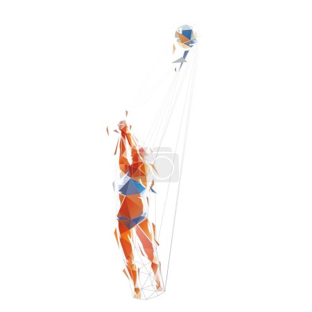 Illustration for Beach volleyball, female volleyball player, isolated vector silhouette - Royalty Free Image