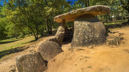 Photo for Megalithic Dolmen of Axeitos, Ribeira, Barbanza Peninsula, La Coruna, Galicia, Spain, Europe - Royalty Free Image