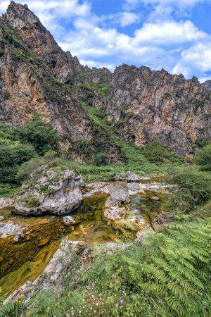 Photo for Cares River, Mountain Range, Picos de Europa National Park, Asturias, Spain, Europe - Royalty Free Image