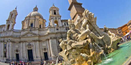 Photo for Fountain of the four Rivers, Fontana dei Quattro Fiumi, Egyptian Obelisk, Piazza Navona, Rome, Lazio, Italy, Europe - Royalty Free Image