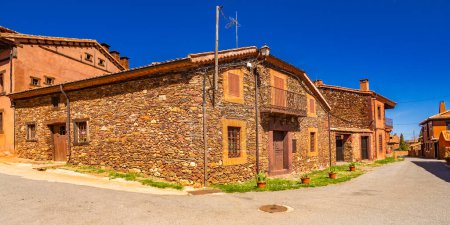 Street Scene, Traditional Architecture, Madriguera, Red Towns, Riaza District, Segovia, Castilla y Leon, Spain, Europe