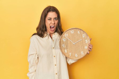 Photo for Portrait of beautiful adult woman screaming very angry and aggressive. - Royalty Free Image