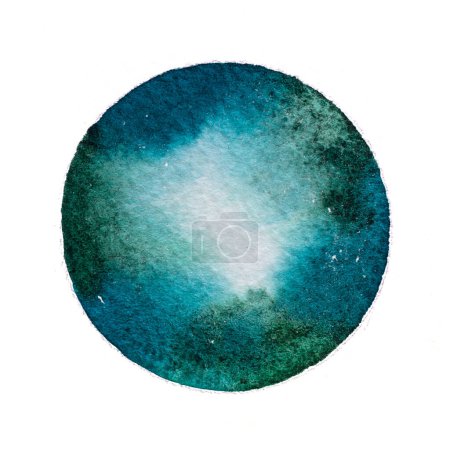 Photo for Paint a circle of watercolor for the text message background. Colorful splashing in the paper. It is wet texture from brushes. Picture for creative wallpaper or design art work. - Royalty Free Image