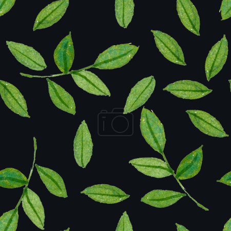 Photo for Watercolor seamless pattern with vintage leaves. - Royalty Free Image