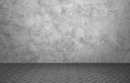 Photo for Empty of interior decoration perspective from bright texture floor and modern bright with black and white distress concrete of architecture building structure background. - Royalty Free Image