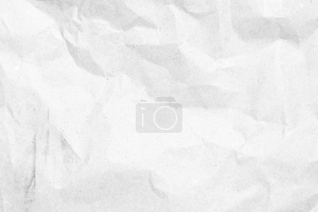 Photo for Modern crumpled white paper on empty sheet gray background with light shadows for creative wallpaper, card, art work design. - Royalty Free Image