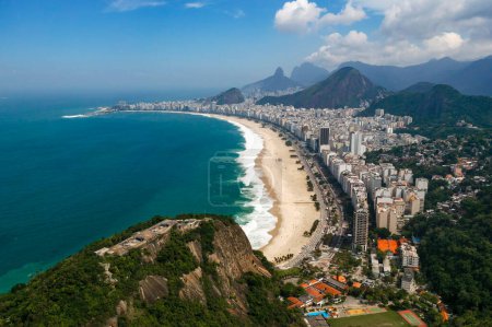 Photo for Aerial view of Copacabana beach and the beachfront hotels. Rio de Janeiro. Brasil. - Royalty Free Image