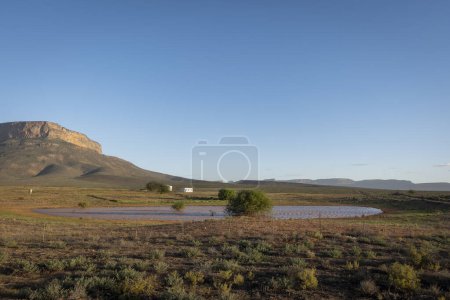 Photo for Rural scene showing Maskam Mountain near Vanrhgynsdorp. Western Cape. South Africa - Royalty Free Image