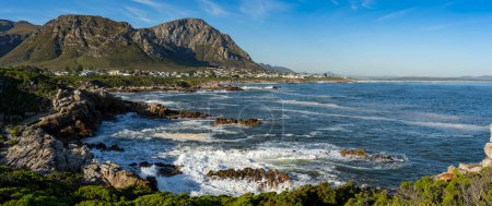 Photo for The view from Sievers Point looking towards Kwaaiwater and the Kleinrivier mountains in the background. Hermanus, Whale Coast, Overberg, Western Cape, South Africa. - Royalty Free Image