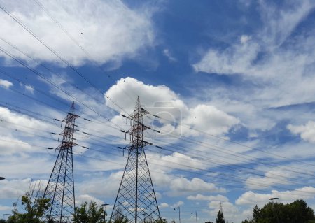 High voltage power pylon - electromagnetic pollution