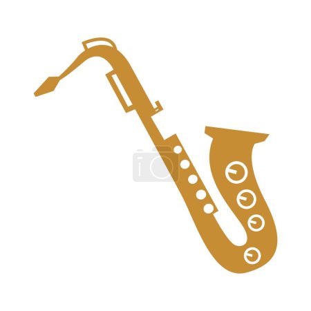 Ilustración de Ilustración del diseño del icono del logotipo del saxofón - Imagen libre de derechos