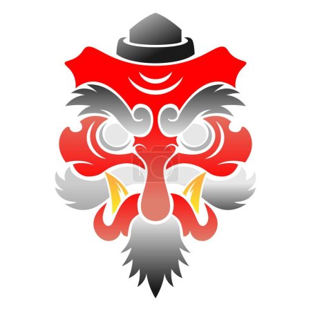 Design traditionnel d'icône de masque tengu