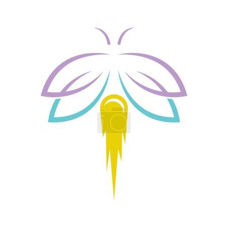 Ilustración de Luciérnaga, luciérnagas logotipo diseño ilustración - Imagen libre de derechos