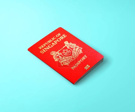 Téléchargez les photos : Singapore passport a travel document issued to citizens and nationals of the Republic of Singapore - en image libre de droit