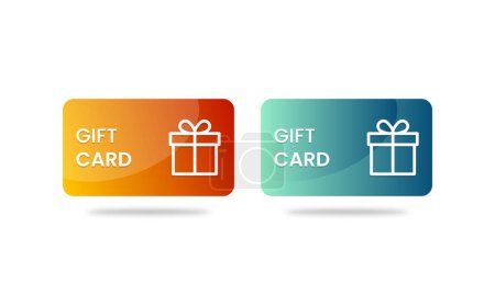Ilustración de Loyalty program, customer gift reward bonus card,incentive gift, collect bonus, earn reward, redeem gift, win present card vector - Imagen libre de derechos