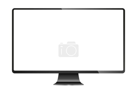 Illustration for Realistic black computer monitor isolated on transparent background. Vector illustration. - Royalty Free Image