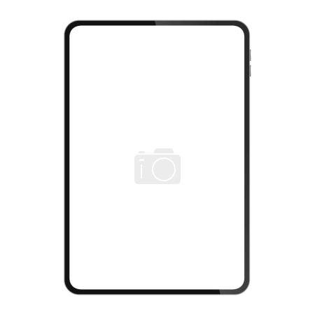 Illustration for Tablet computer with blank screen isolated on white background. Vector illustration. - Royalty Free Image
