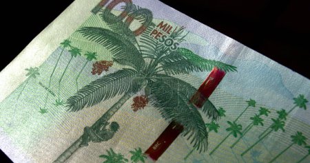 Sicherheitsmarke Zurück hunderttausend kolumbianische Geldscheine Pesos COP