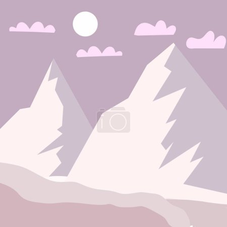 Ilustración de Iceberg con luz púrpura en diseño plano - Imagen libre de derechos