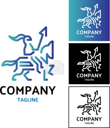 sketch of a soldier riding a horse for battle suitable for a company or a business logo