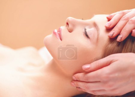 Photo for Picture of beautiful woman beautiful woman in spa salon. - Royalty Free Image
