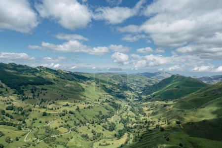 Photo for Green valley in Valles Pasiegos, Cantabria, Spain - Royalty Free Image