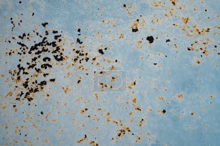 Photo for Detail of blue painted rusted metal sheet grunge texture - Royalty Free Image