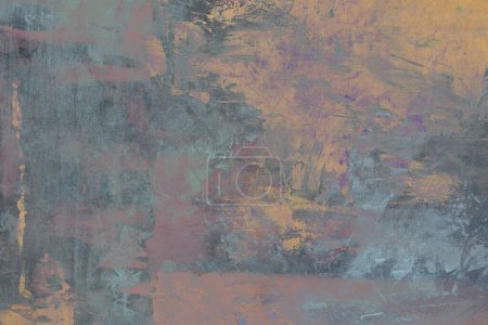 Photo for Acrylic abstract painting background, muted tones, grunge textures - Royalty Free Image