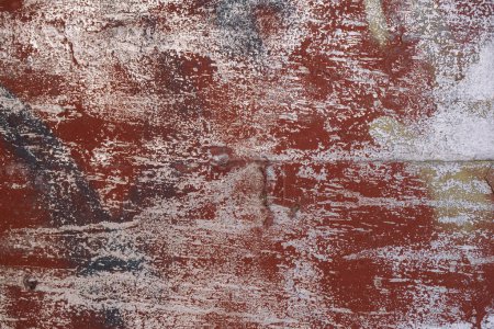 Photo for Texture of red colored old wall with layers of worn out paint, grunge background - Royalty Free Image