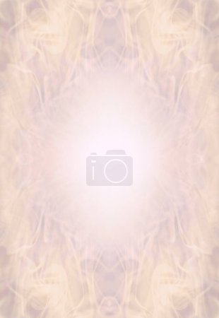 Photo for Ethereal pale peach gold flowing pattern template - symmetrical spiritual energy field background with white oval centre ideal for a  Certificate Diploma Award Invitation or Advert - Royalty Free Image
