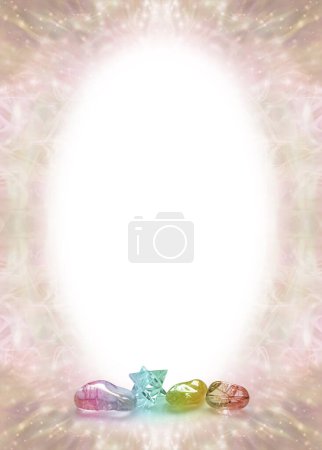Photo for Close up cut out of a Heart shaped using rainbow coloured tumbled Gem Stones on white background - Royalty Free Image