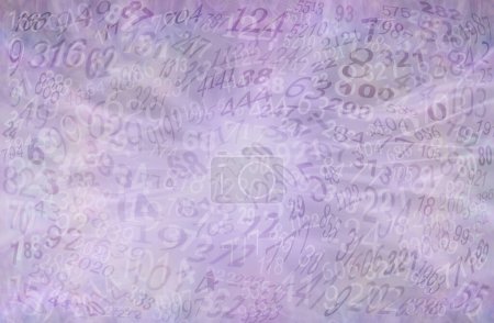 Photo for Lilac Mauve Spiralling Numerology template background - random numbers being pulled into a  central vortex ideal for a numerology theme - Royalty Free Image