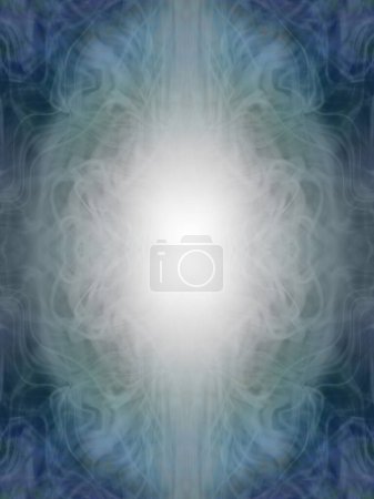 Spiritual blue jade green background - ethereal symmetrical wispy frame border with pale centre ideal for book cover design or an advert, Reiki Certificate, Diploma, Award, invitation, accreditation or spiritual theme
