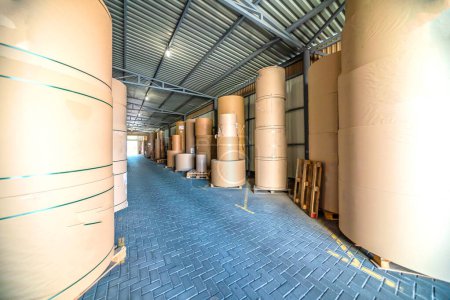 Photo for Paper Mill Industry. Warehouse production prining storage - Royalty Free Image