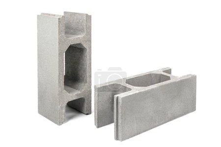 concrete formwork for the construction of the foundation. Architectural fasteners strengthening cement fence isolated on white background