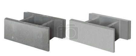 concrete formwork for the construction of the foundation. Architectural fasteners strengthening cement fence isolated on white background