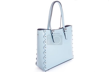 Blaue Mode Handtasche auf weißem Hintergrund