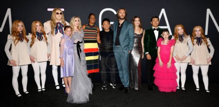 Photo for Los Angeles, CA,  - Dec 07, 2022: Jason Blum, Amie Arnold, Jenna Davis, Akela Cooper, James Wan, Gerard Johnstone, Allison Williams, Robby Chieng and Violet McGraw arrive at the movie premiere of "M3GAN" at TCL Chinese Theatre - Royalty Free Image