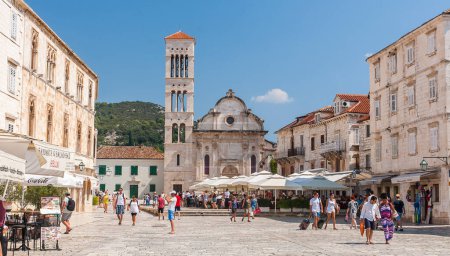 Photo for Beautiful view of the town of Hvar on the island of Hvar in Croatia circa August 2016 in Hvar. - Royalty Free Image