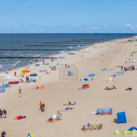 Téléchargez les photos : View of the beach in Trzesacz in Poland circa August 2021 in Trzesacz. - en image libre de droit