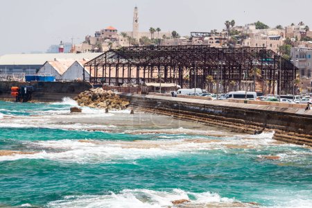 Téléchargez les photos : TEL AVIV, ISRAEL - CIRCA MAI 2018 : Belle vue sur le port de Jaffa à Tel Aviv en Israël vers mai 2018 à Tel Aviv. - en image libre de droit