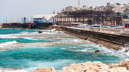 Téléchargez les photos : TEL AVIV, ISRAEL - CIRCA MAI 2018 : Belle vue sur le port de Jaffa à Tel Aviv en Israël vers mai 2018 à Tel Aviv. - en image libre de droit