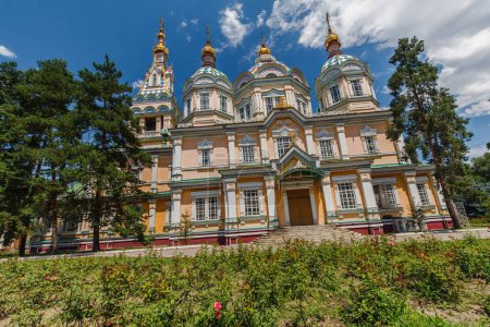 Photo for ALMATY, KAZAKHSTAN - CIRCA JUNE 2017: The Ascension Cathedral also known as Zenkov Cathedral a Russian Orthodox cathedral located in Panfilov Park in Almaty circa June 2017 in Almaty. - Royalty Free Image